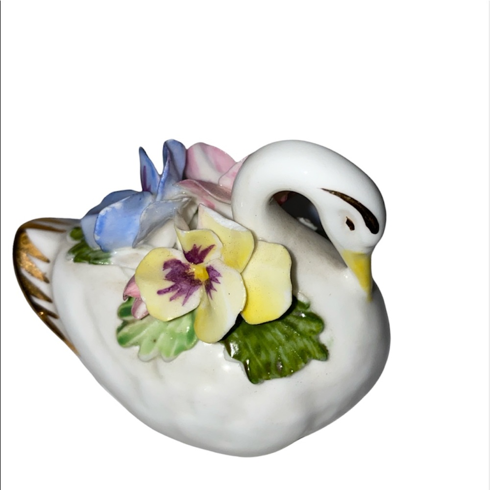 Vintage Adderley Floral Swan Bone China Made in England